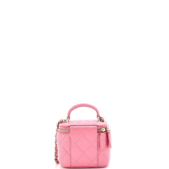 Chanel Mini Classic Top Handle Vanity Case with Chain Quilted Lambskin - Picture 3 of 5